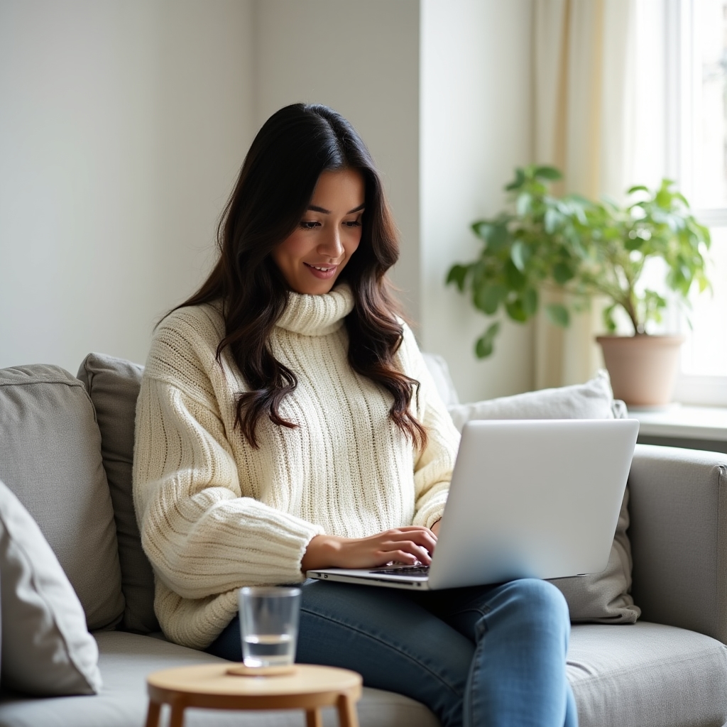 Freelancer pracující samostatně na svém projektu